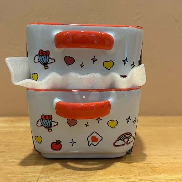 Hello Kitty Rainbows & Hearts Mini Loaf Baking Dish Set. Made By Sanrio. NWTS - Picture 5 of 7